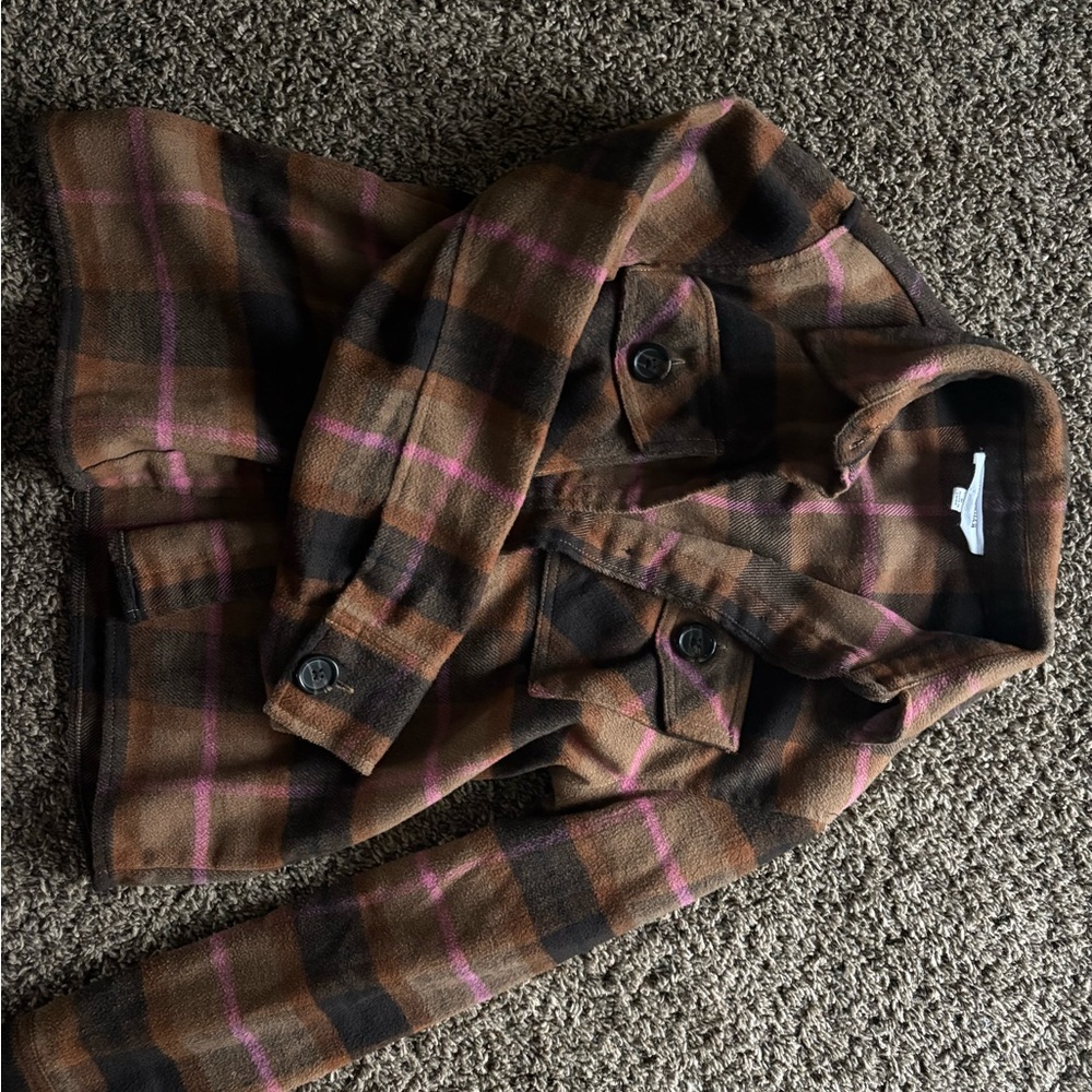 BB Dakota Kids Plaid Jacket - Brown and Pink